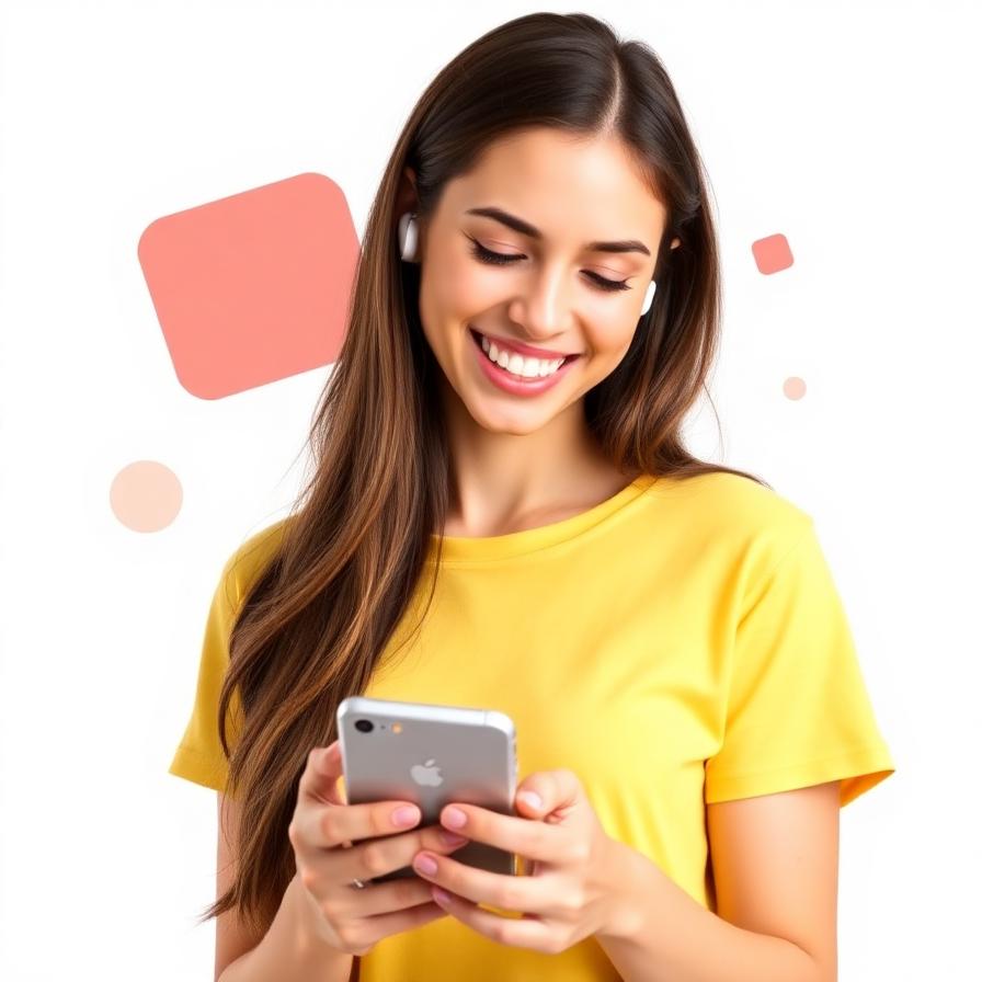 Frau mit Smartphone, die die HeutexDates App nutzt